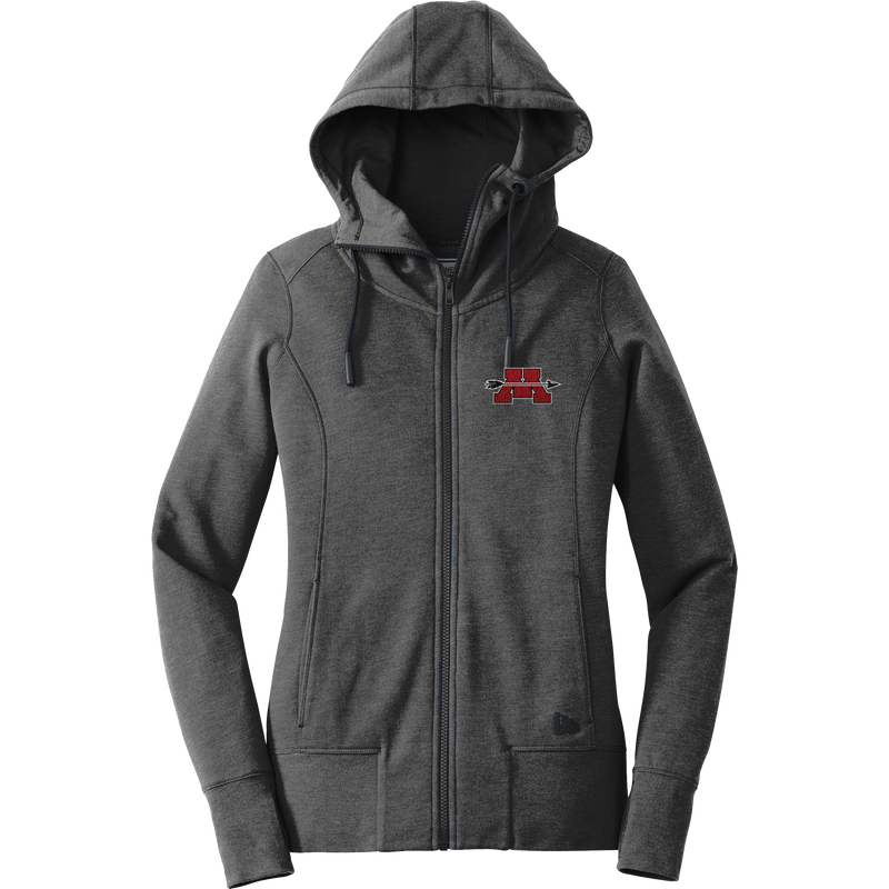 Mercer Arrows New Era Ladies Tri-Blend Fleece Full-Zip Hoodie