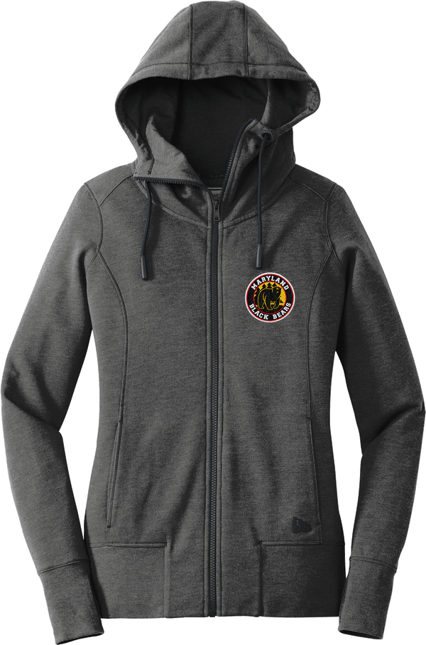 Maryland Black Bears New Era Ladies Tri-Blend Fleece Full-Zip Hoodie