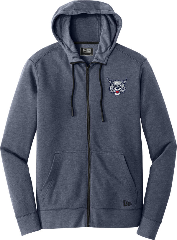 CT Bobcats New Era Tri-Blend Fleece Full-Zip Hoodie