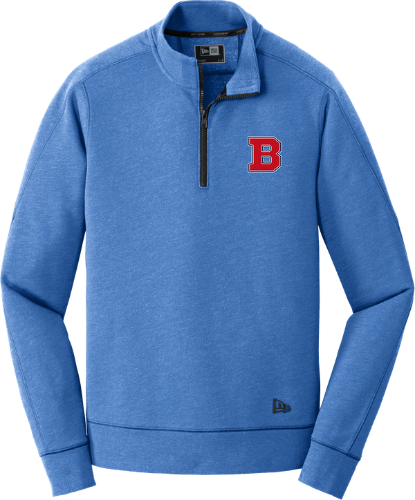 CT Bobcats New Era Tri-Blend Fleece 1/4-Zip Pullover