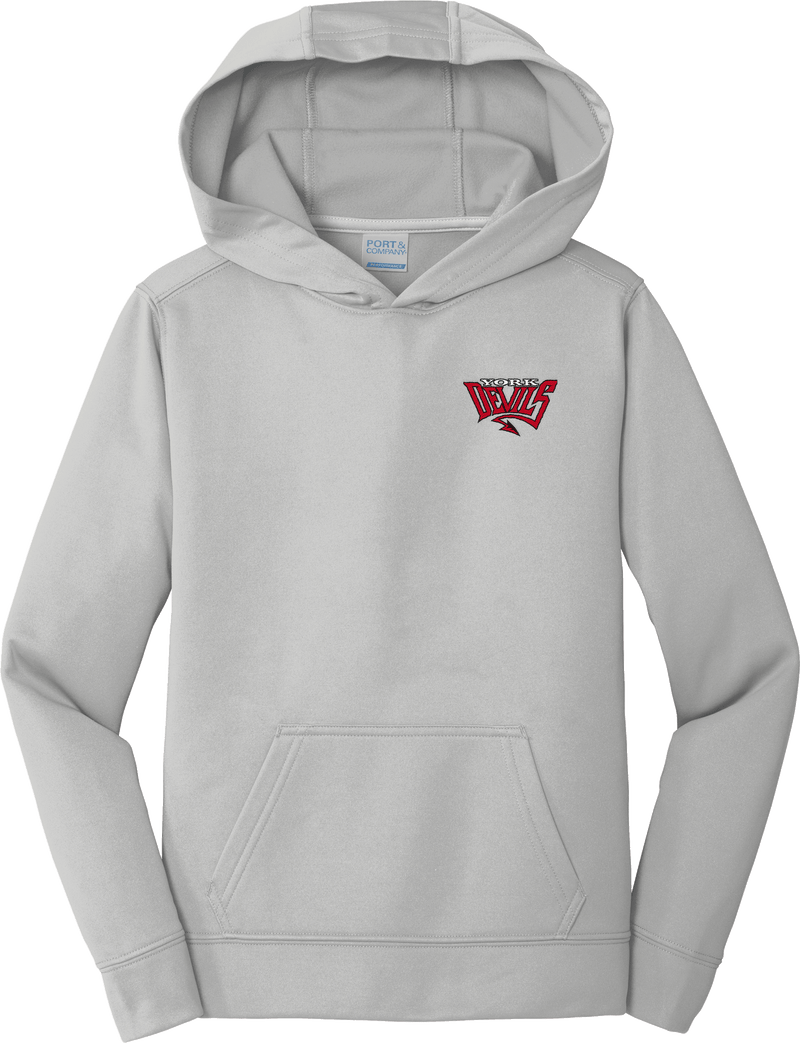 York Devils Youth Performance Fleece Pullover Hooded Sweatshirt